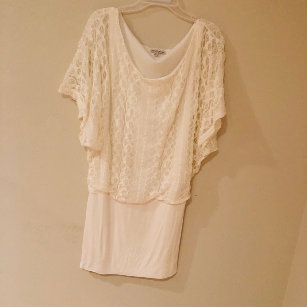 White lace mini dress